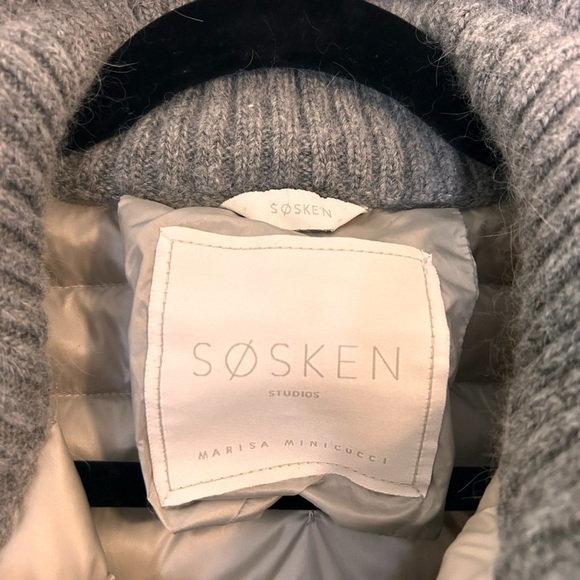 SOSKEN Studio BEV Grey Lightweight Down Puffer Jacket- Size 3/Small- Medium - Picture 9 of 13